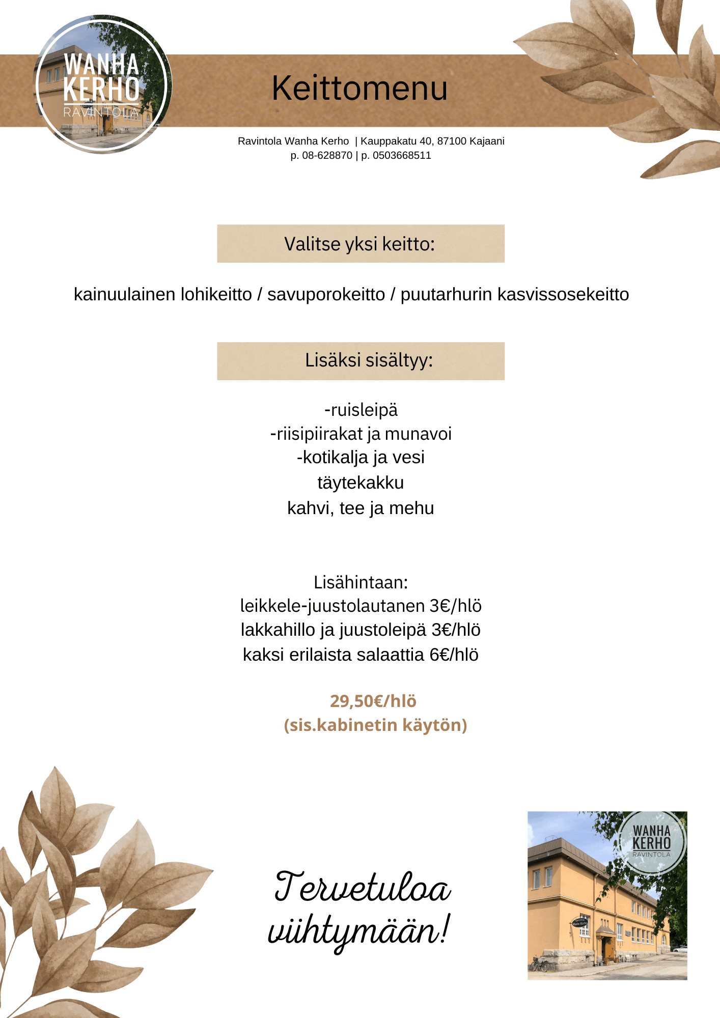 Tilausravintola - Ravintola Wanha Kerho