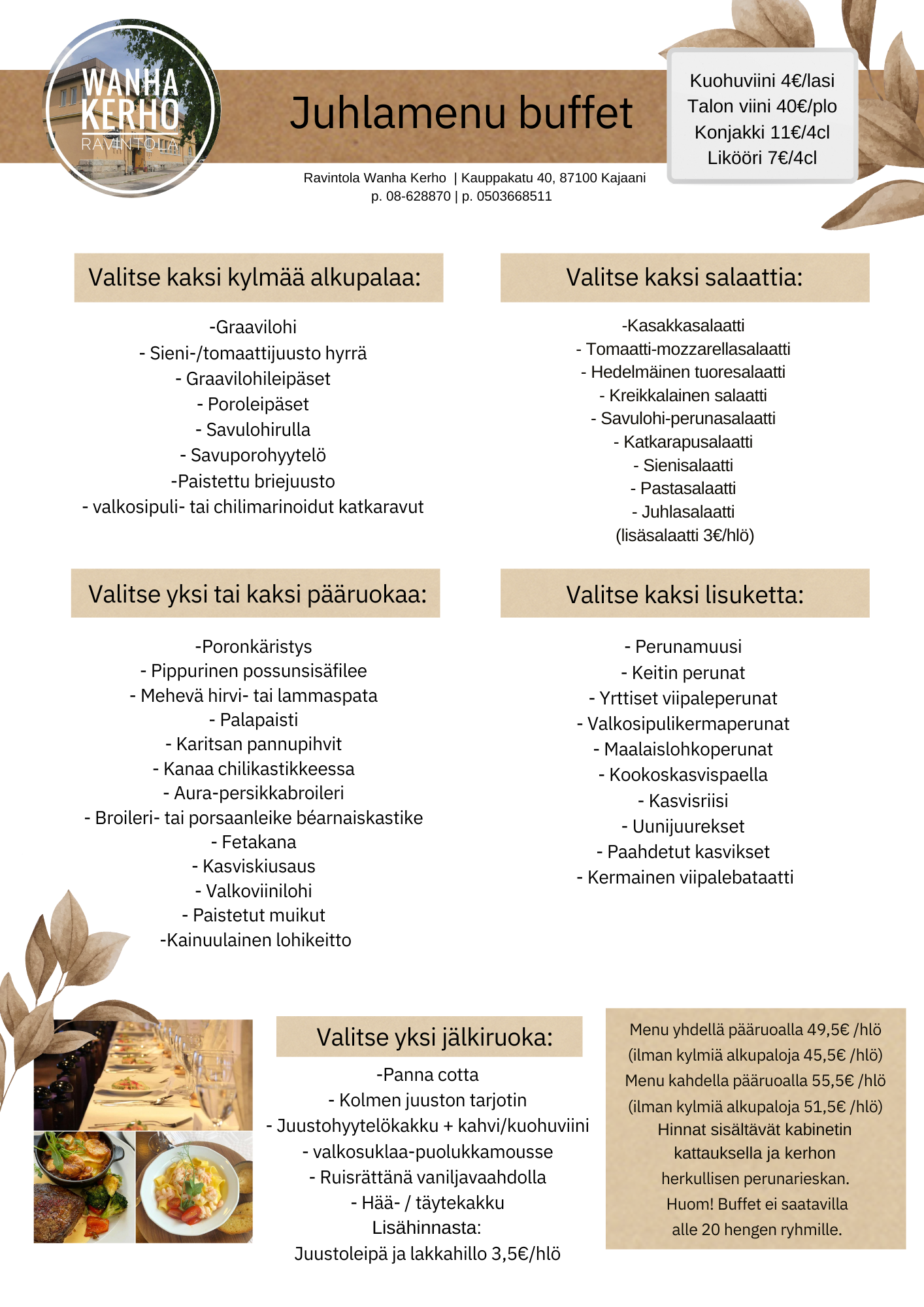 Tilausravintola - Ravintola Wanha Kerho