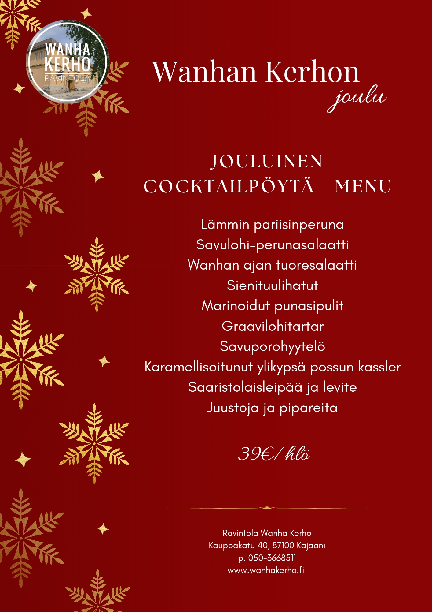 Tilausravintola - Ravintola Wanha Kerho